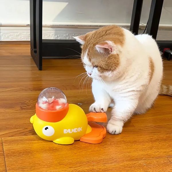 Duck-Shaped Cat Treat Toy